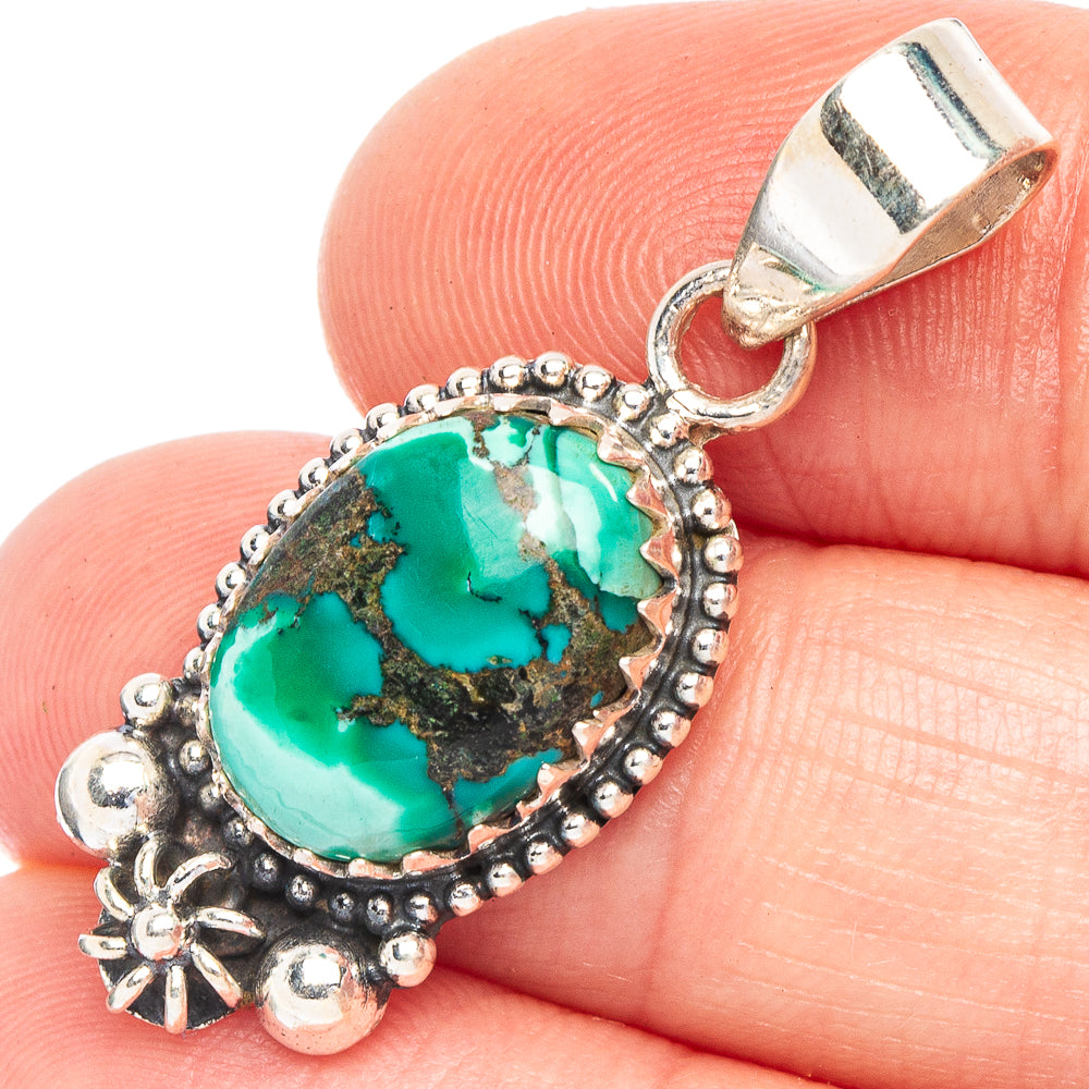 Arizona Turquoise Pendant 1 3/8" (925 Sterling Silver) P43930