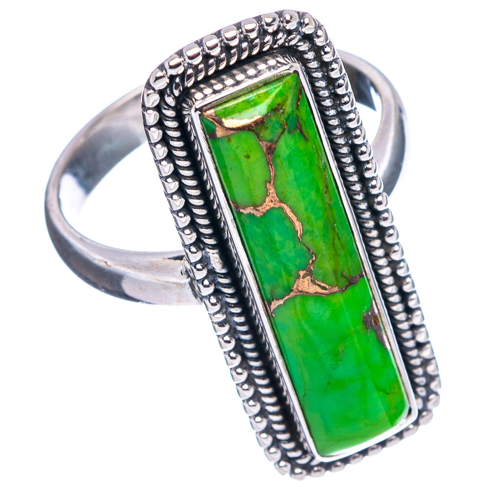 Green Copper Turquoise Ring Size 8.25 (.925 Sterling Silver)