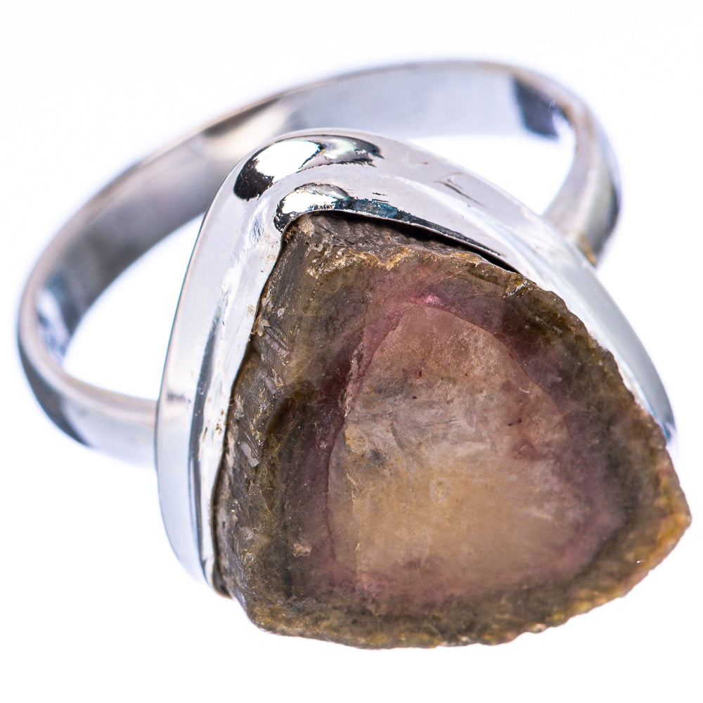 Tourmaline Slice Ring Size 8.25 (925 Sterling Silver) R2186