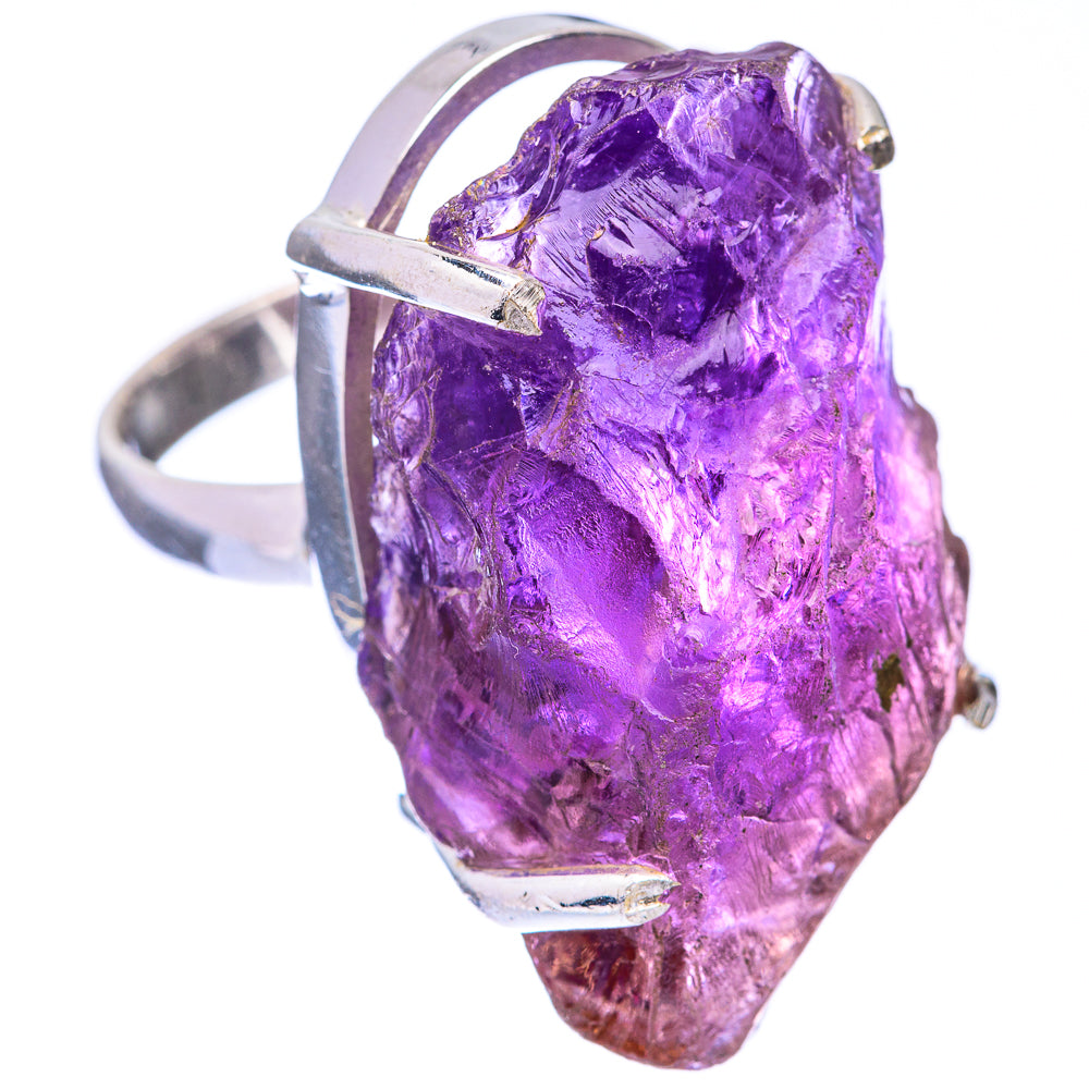 Large Raw Amethyst Ring Size 8.25 (925 Sterling Silver) R141602
