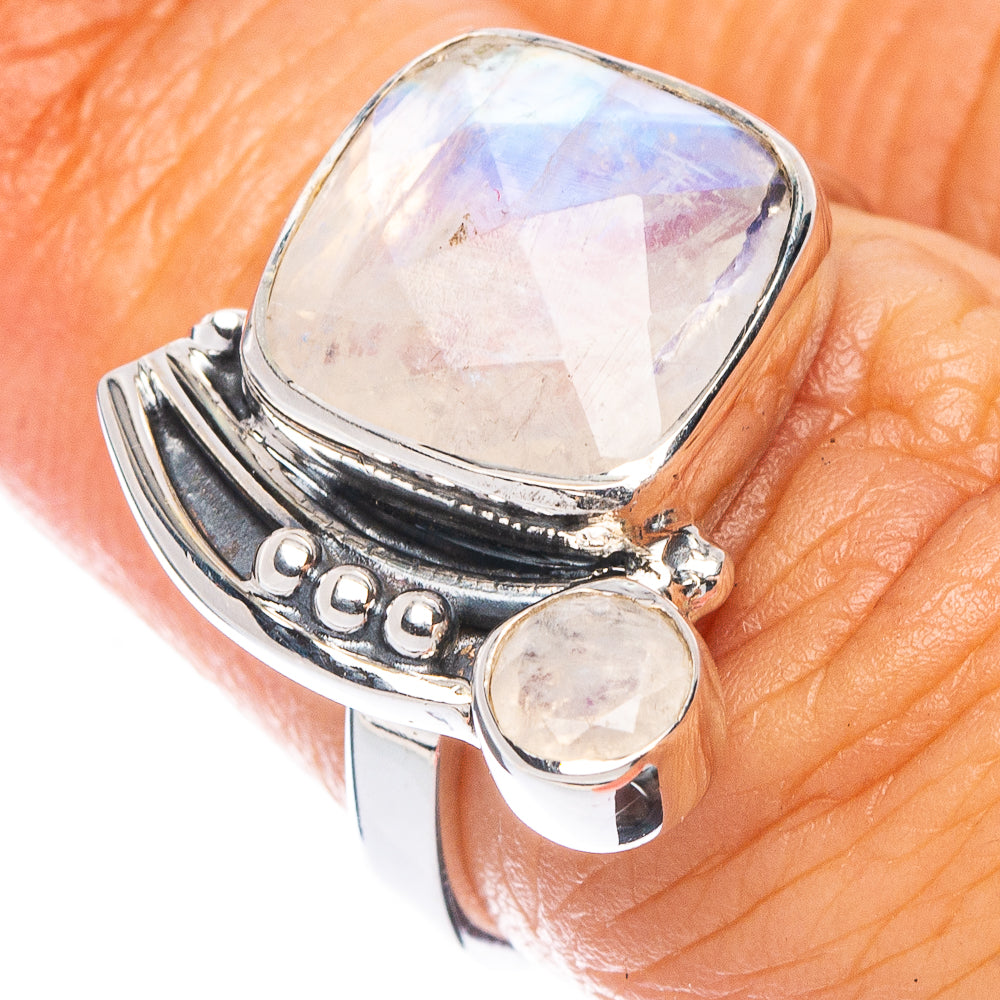 Rainbow Moonstone Ring Size 6 (925 Sterling Silver) R7092