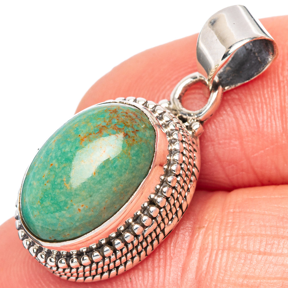 Kingman Turquoise Pendant 1 1/8" (925 Sterling Silver) P42816