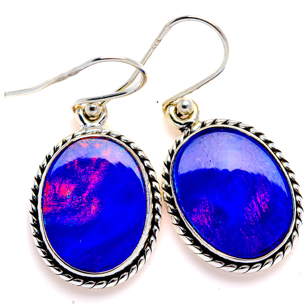 Aura Opal Earrings 1 3/8" (925 Sterling Silver) EARR432094