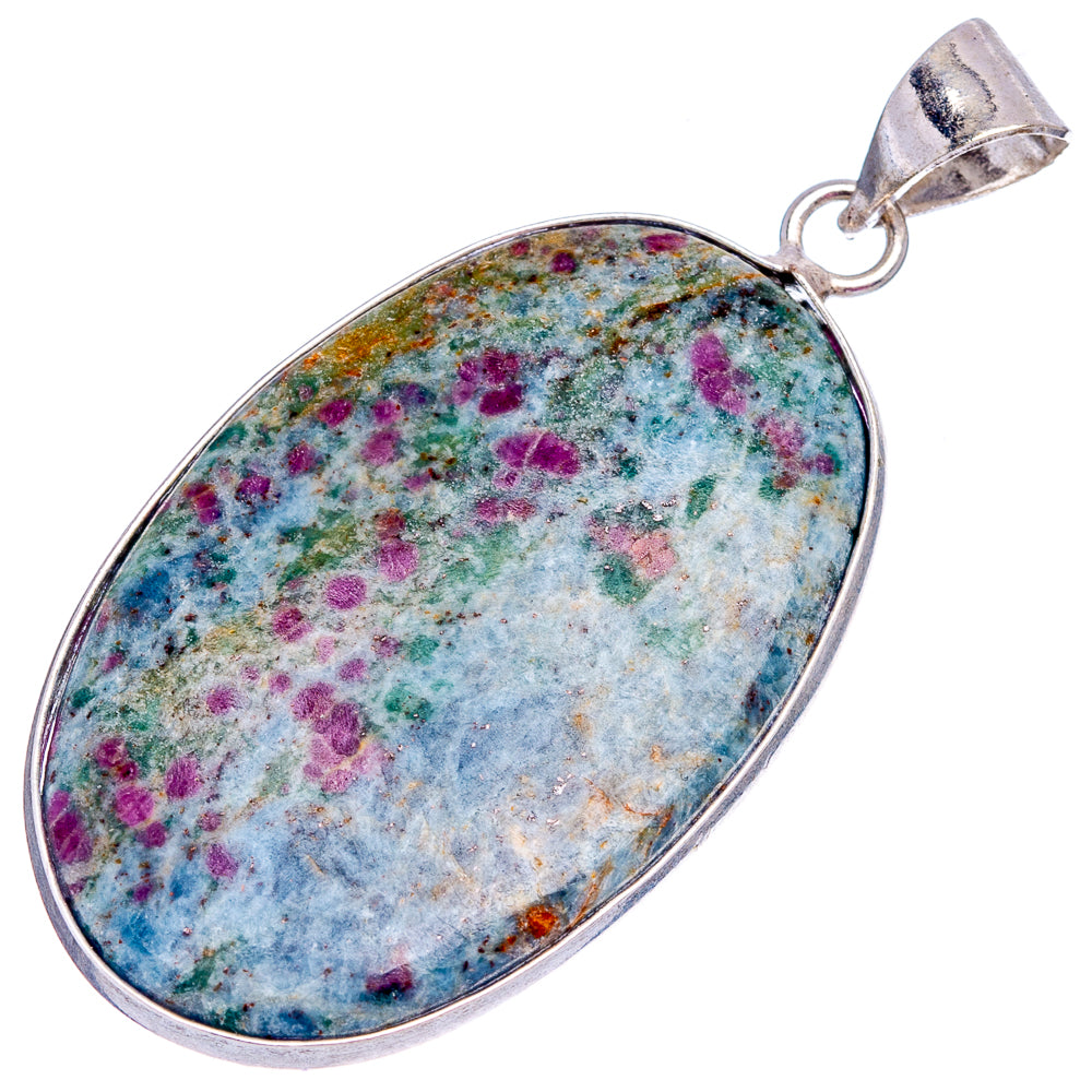 Ruby In Kyanite Pendant 2 1/8" (Silver Plated)