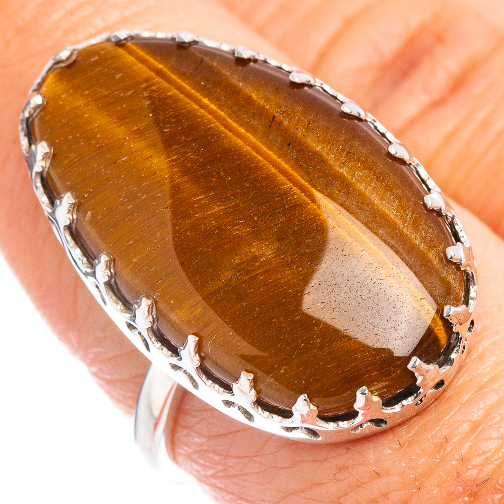 Premium Tiger's Eye Ring Size 7.75 (.925 Sterling Silver)