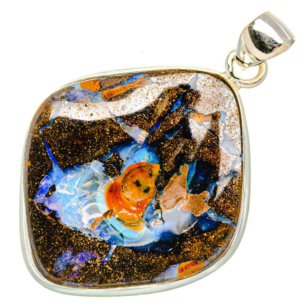 Australian Boulder OpalPendant 1 3/4" (925 Sterling Silver) PD37873