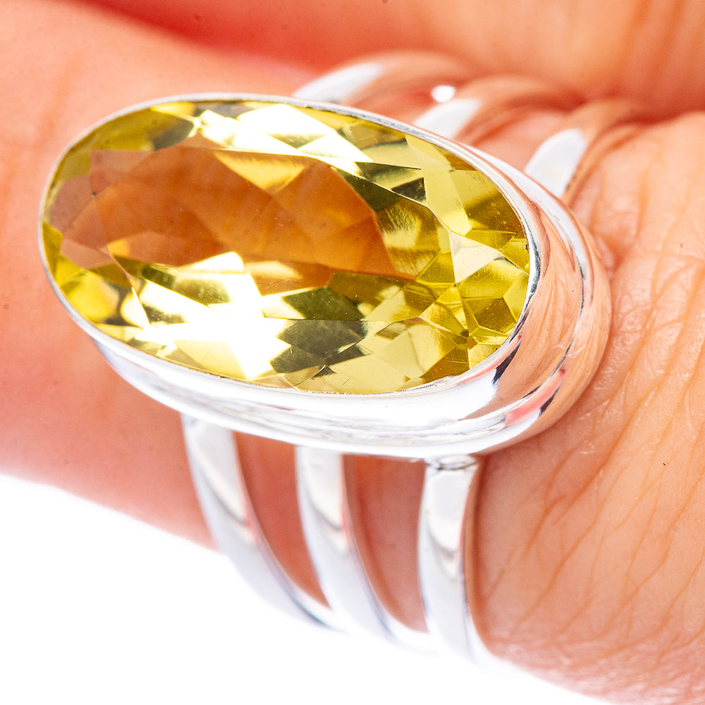 Faceted Citrine Ring Size 7 (925 Sterling Silver) R1726