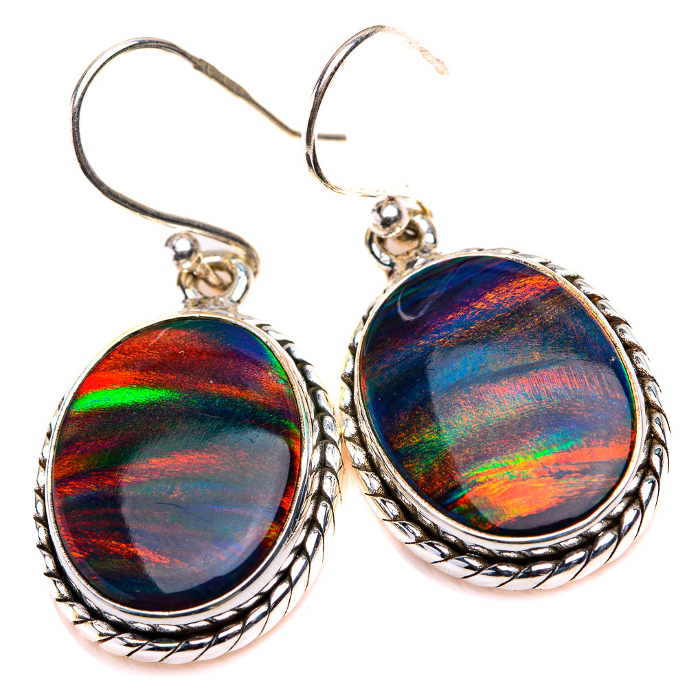 Aura Opal Earrings 1 3/8" (925 Sterling Silver) EARR432159