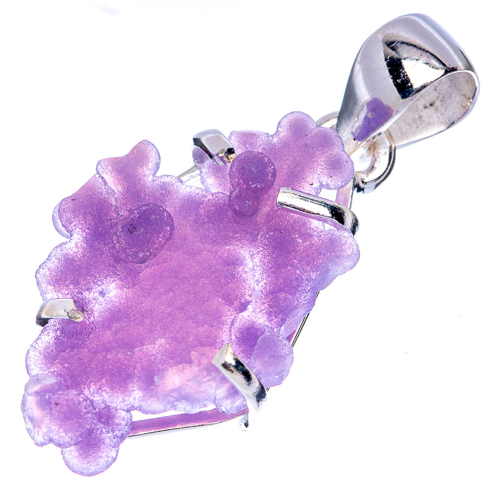 Rare Grape Chalcedony Pendant 1 3/8" (925 Sterling Silver) P41520