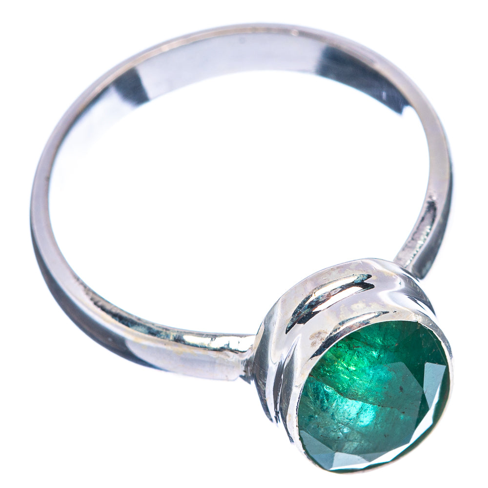 Rare Premium Faceted Zambian Emerald Ring Size 8 (.925 Sterling Silver)