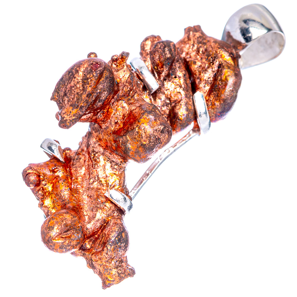 Raw Copper Nugget Pendant 1 5/8" (925 Sterling Silver) P41539