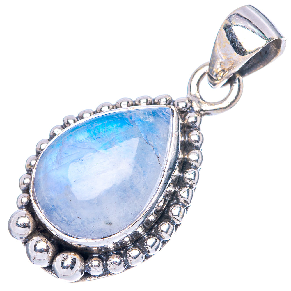 Rainbow Moonstone Pendant 1 1/8" (925 Sterling Silver) P42474