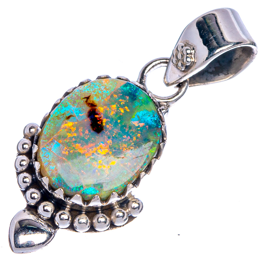Rare Sterling Opal Pendant 1 1/8" (925 Sterling Silver) P40692