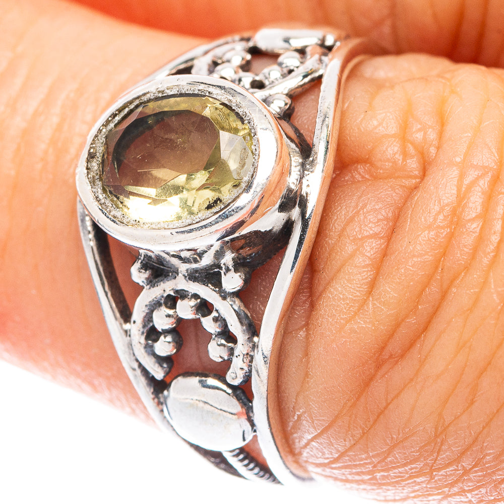 Faceted Citrine Dainty Ring Size 6.5 (925 Sterling Silver) R6025
