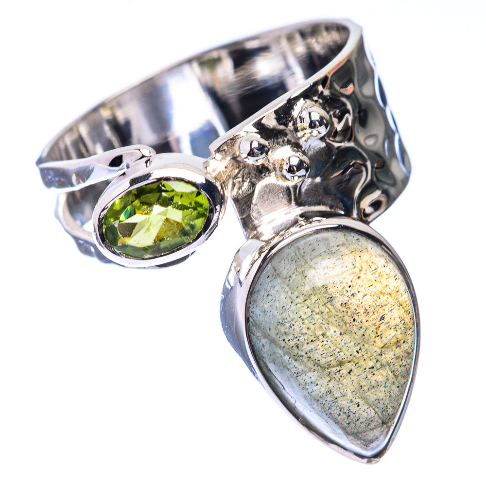 Premium Labradorite, Peridot Ring Size 6.75 (925 Sterling Silver) R141895