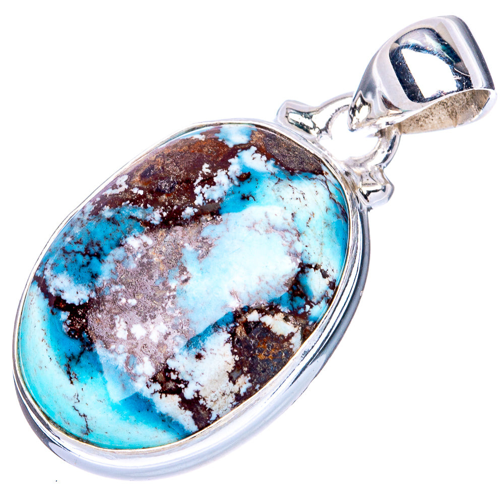 Rare Golden Hills Turquoise 925 Sterling Silver Pendant 1 1/4" (925 Sterling Silver) P41871