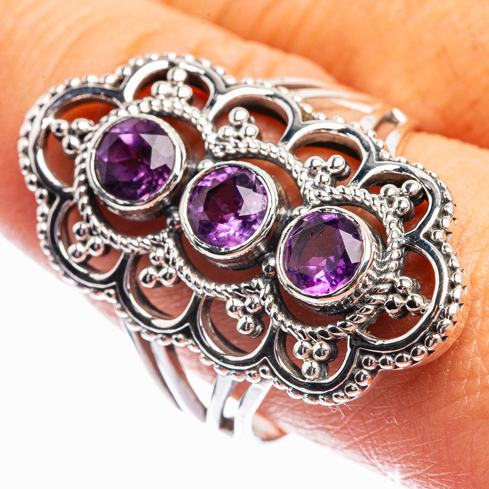 Faceted Amethyst Ring Size 9.75 (925 Sterling Silver) R141933
