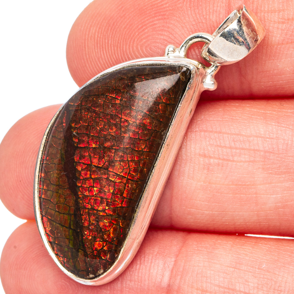 Ammolite Pendant 1 5/8" (.925 Sterling Silver)