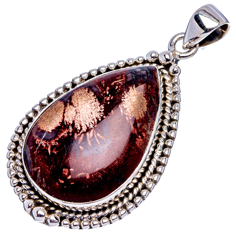 Premium Mexican Birds Eye Jasper Pendant 1 7/8" (.925 Sterling Silver)