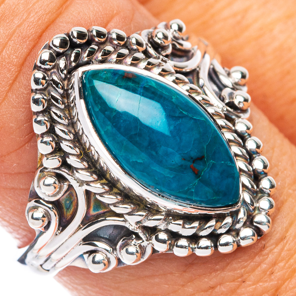 Premium  Chrysocolla Ring Size 9 (925 Sterling Silver) RING7683