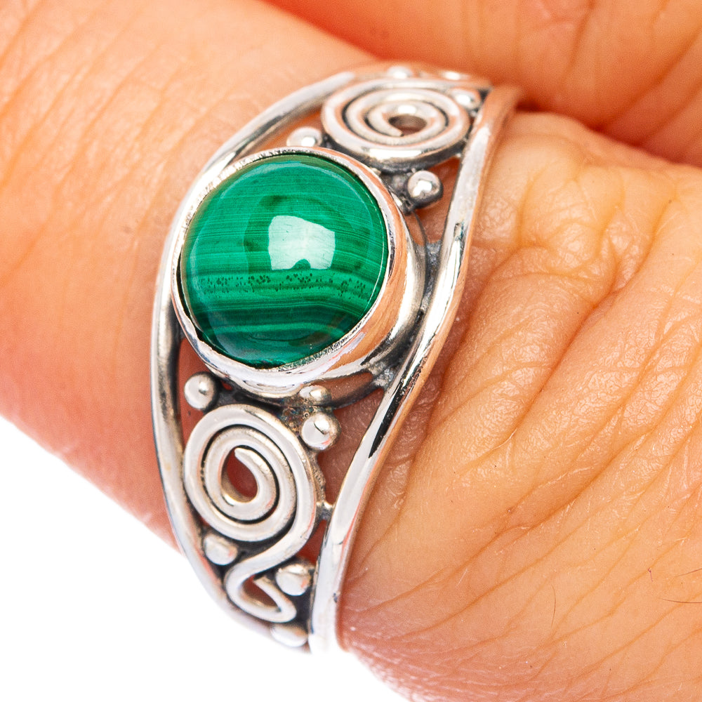 Malachite Dainty Ring Size 7 (925 Sterling Silver) R145615