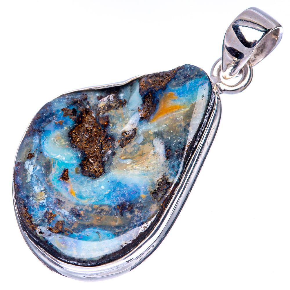 Rare Boulder Opal Pendant 1 5/8" (925 Sterling Silver) P41398