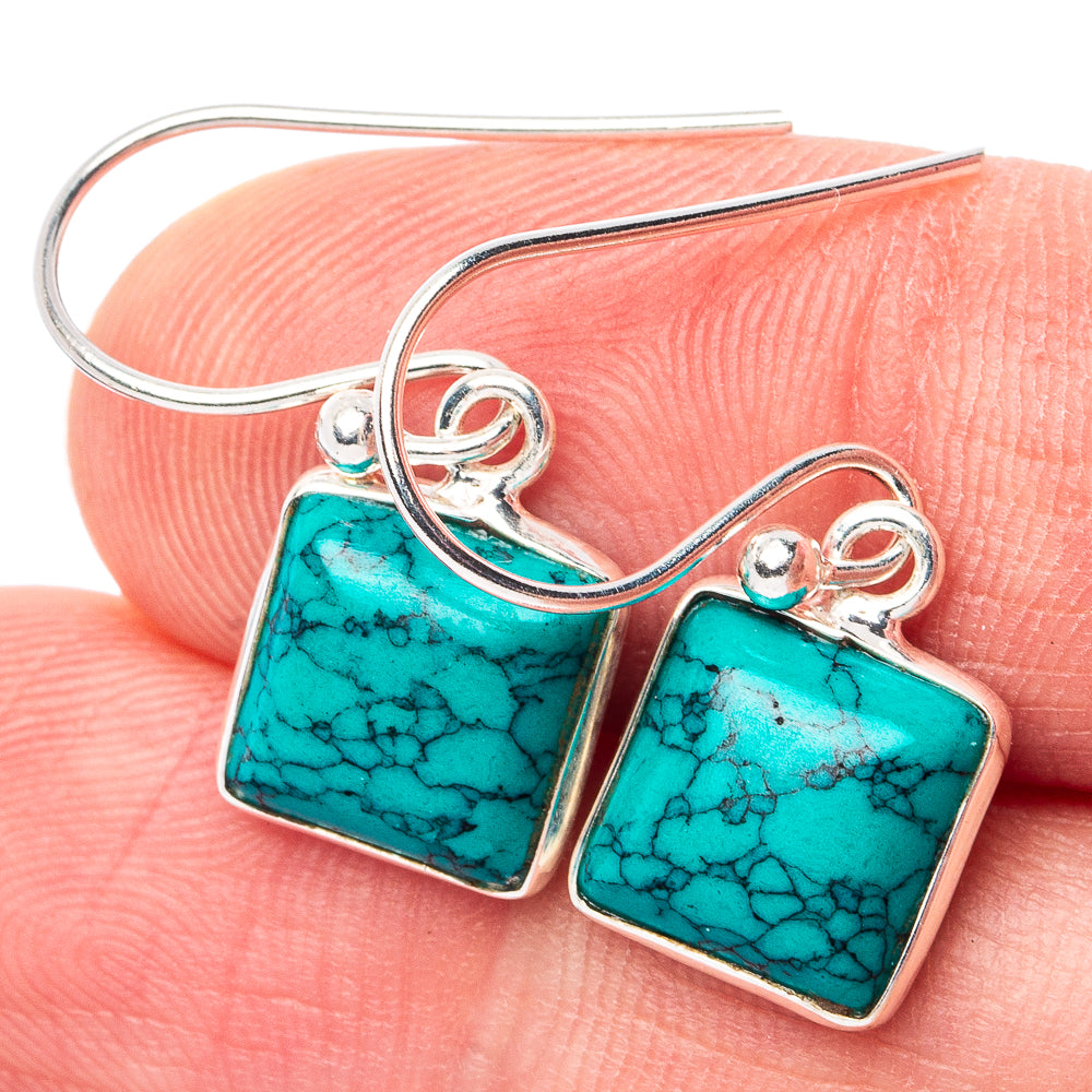 Turquoise Howlite Earrings 1" (925 Sterling Silver) E3102