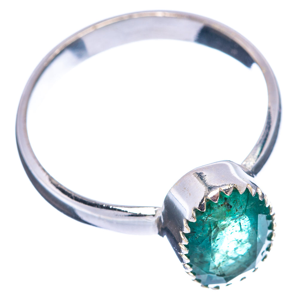 Rare Premium Faceted Zambian Emerald Ring Size 9 (.925 Sterling Silver)