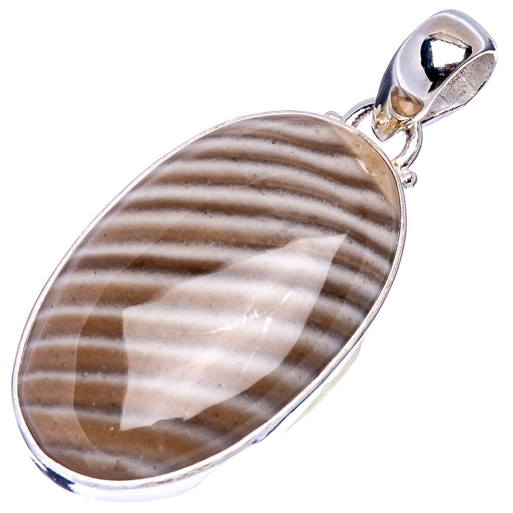 Striped Flint Pendant 1 3/4" (.925 Sterling Silver)