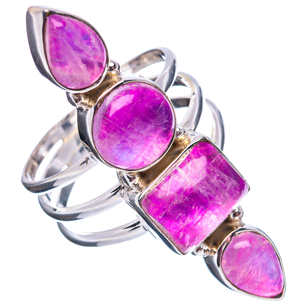 Premium Pink Moonstone Ring Size 9 (.925 Sterling Silver)