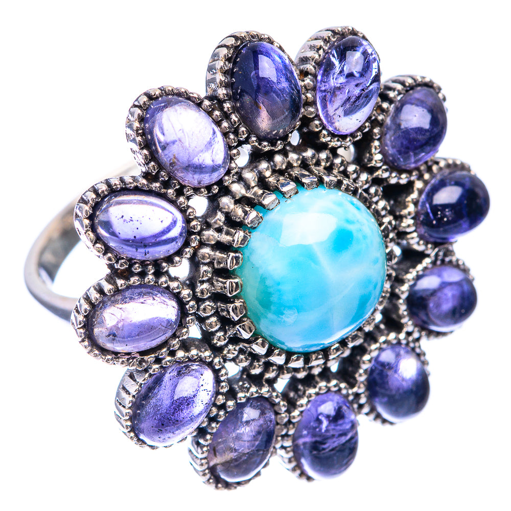 Large Larimar, Tanzanite Ring Size 9 (925 Sterling Silver) R141464
