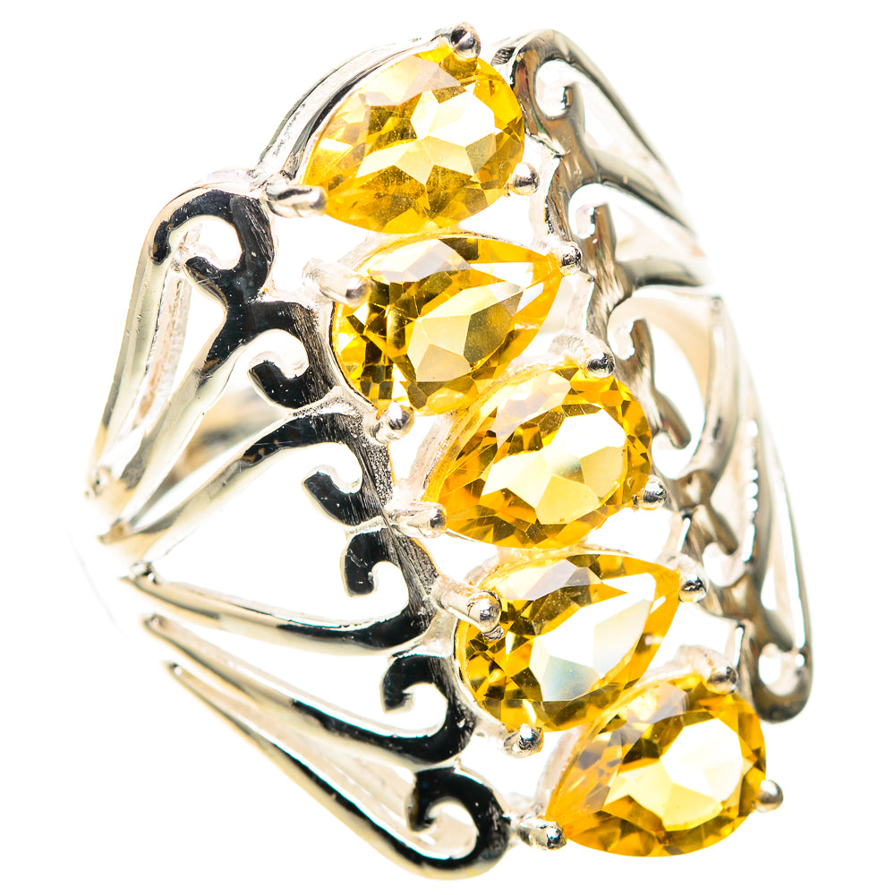 Faceted Citrine Ring Size 8.25 (925 Sterling Silver) RING138326
