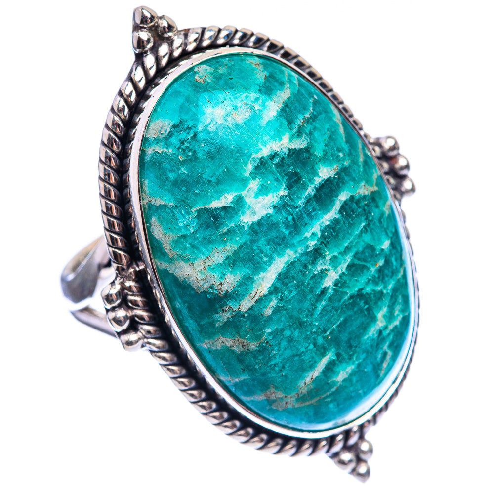 Huge Amazonite Ring Size 9 (925 Sterling Silver) R143031