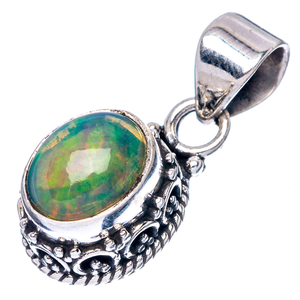 Rare Ethiopian Opal Pendant 7/8" (925 Sterling Silver) P42887