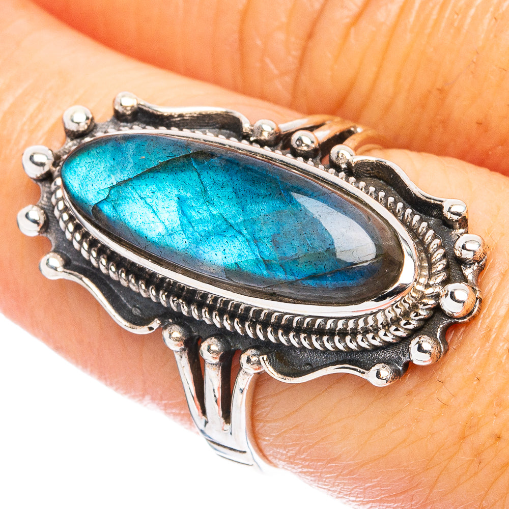 Labradorite Ring Size 7.5 (925 Sterling Silver) R4752