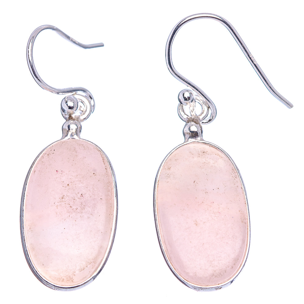 Pink Opal Earrings 1 3/8" (.925 Sterling Silver)