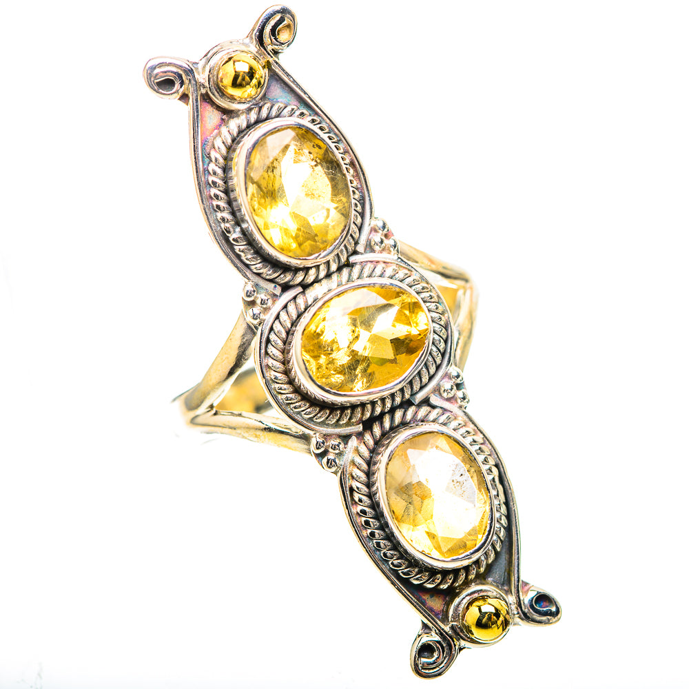 Large Faceted Citrine Ring Size 8.75 (925 Sterling Silver) RING139295