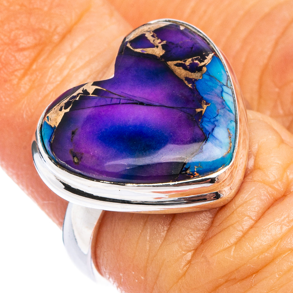 Purple Dahlia Mohave Turquoise Heart Ring Size 5.75 (.925 Sterling Silver)