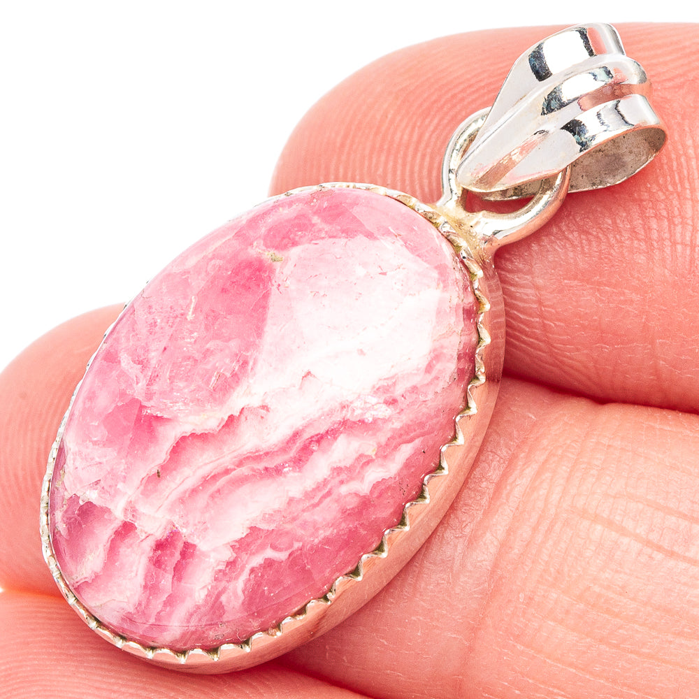 Rhodochrosite Pendant 1 1/4" (925 Sterling Silver) P44402
