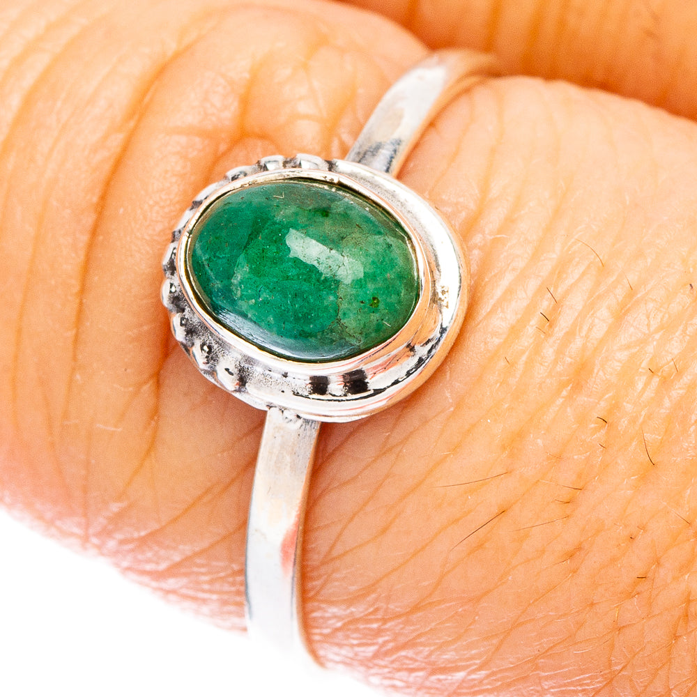 Green Aventurine Dainty Ring Size 8 (925 Sterling Silver) R146950
