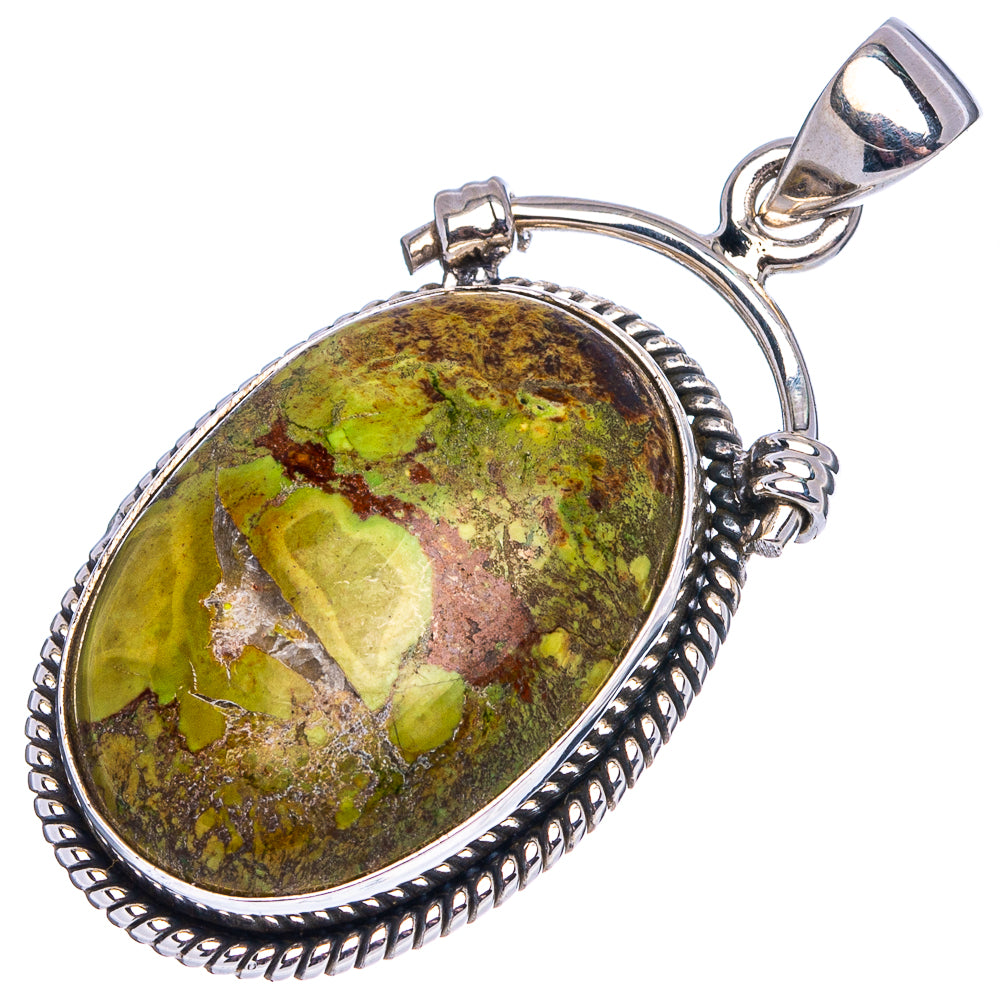 Premium Gaspeite Pendant 1 3/4" (.925 Sterling Silver)