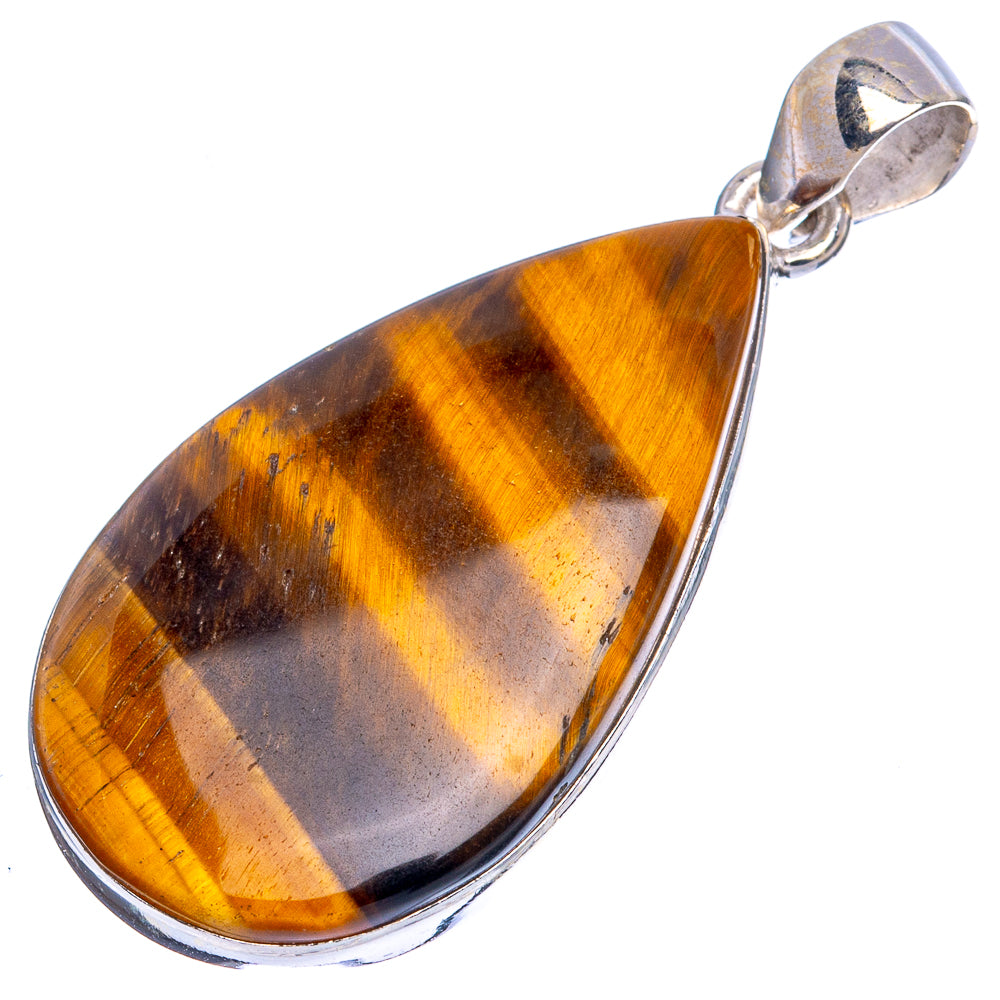 Tiger Eye Pendant 1 3/4" (925 Sterling Silver) P43332