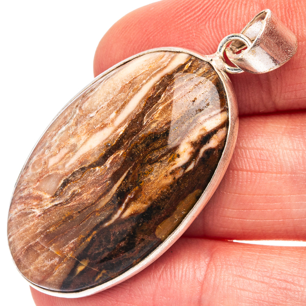 Zebra Jasper Pendant 1 7/8" (Silver Plated)