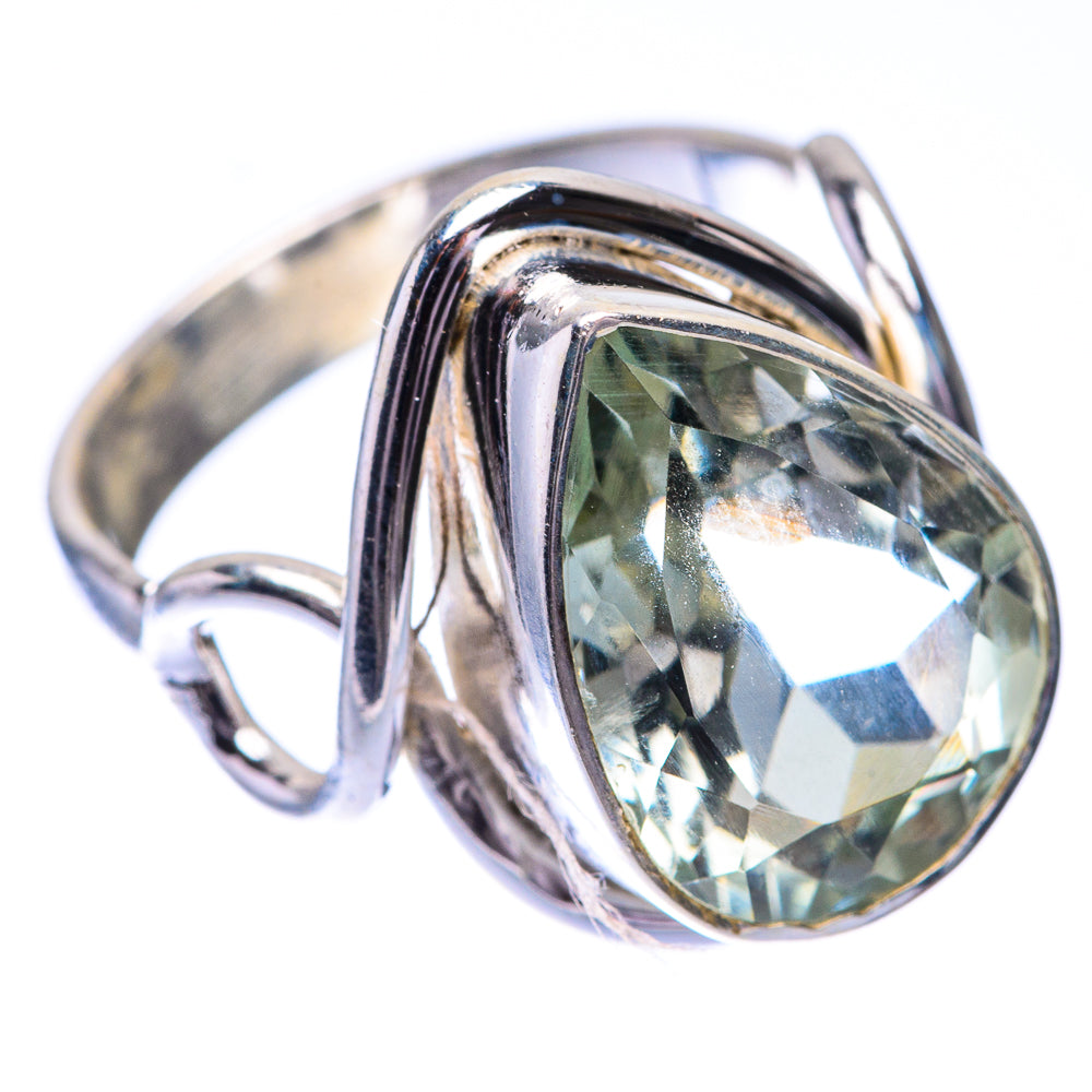 Faceted Green Amethyst Ring Size 5.75 (925 Sterling Silver) R140681
