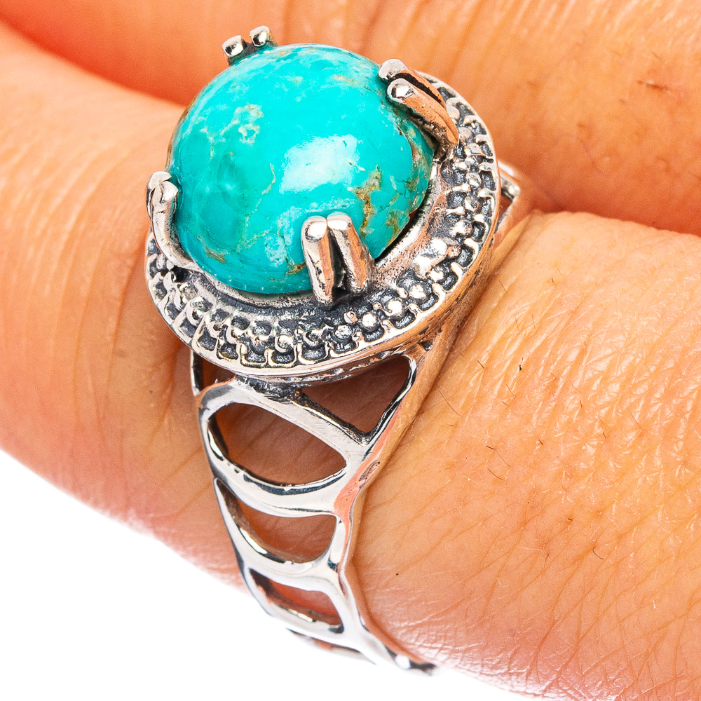 Rare Arizona Turquoise Ring Size 8.5 (925 Sterling Silver) R4821