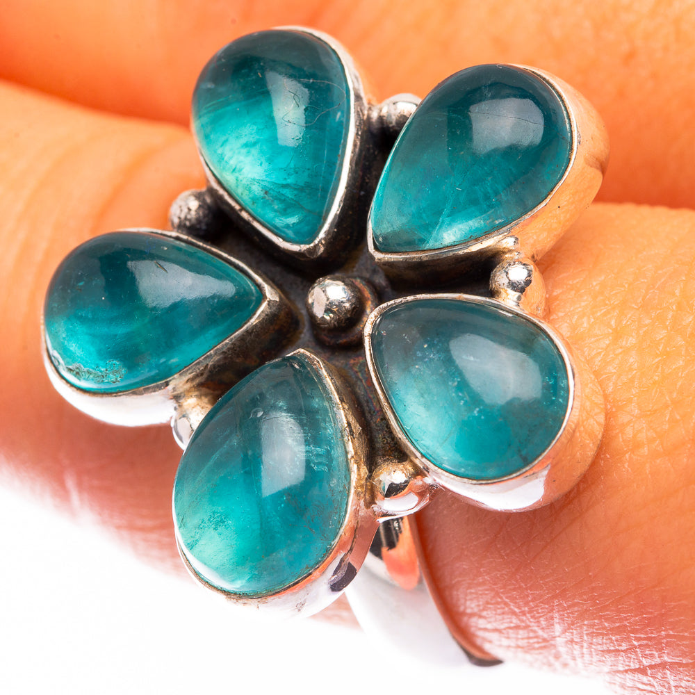 Large Blue Fluorite Ring Size 9.25 (925 Sterling Silver) R141224