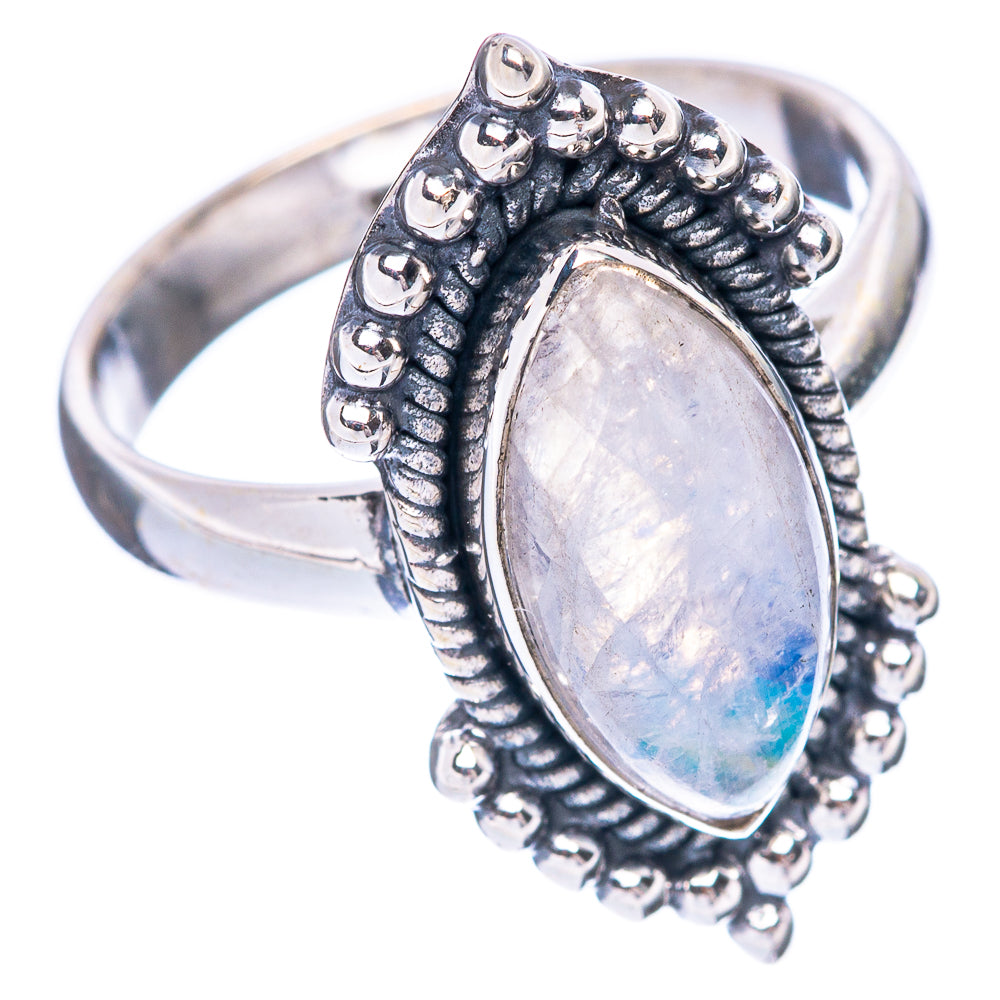 Rainbow Moonstone 925 Sterling Silver Ring Size 7 (925 Sterling Silver) R5377