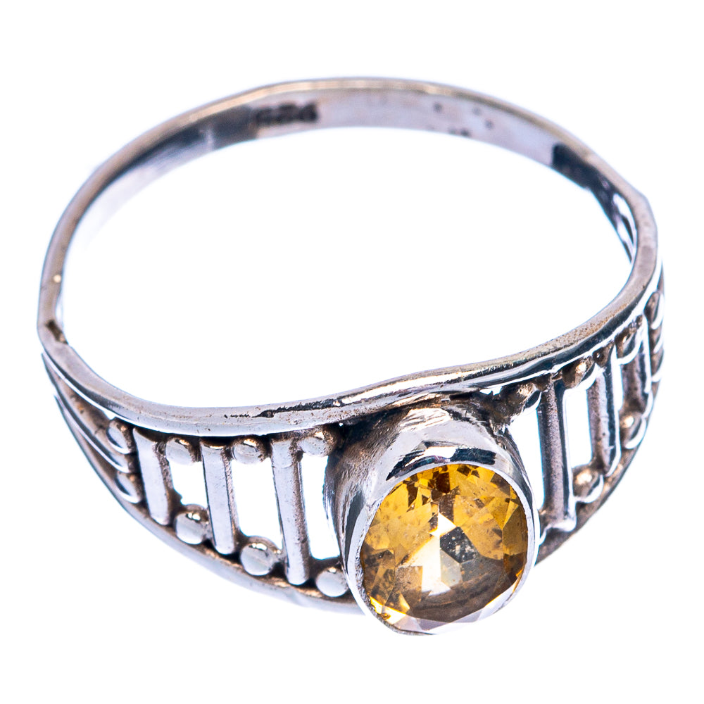 Faceted Citrine Dainty Ring Size 6.25 (925 Sterling Silver) R145504
