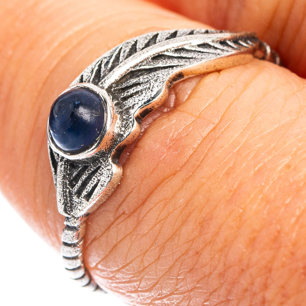 Kyanite Feather Dainty Ring Size 7.75 (.925 Sterling Silver)