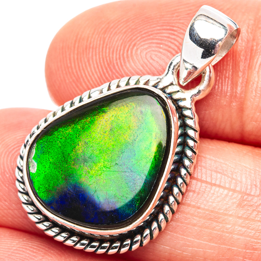 Premium Canadian Ammolite Pendant 1 1/4" (.925 Sterling Silver)